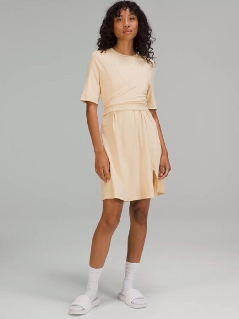 lululemon cotton wrap front t shirt dress